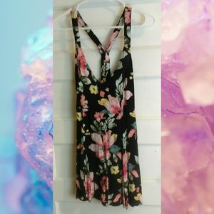 Black Floral Mini Dress